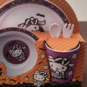 Sanrio Plate Bowl Cup Utensil Set Hello Kitty Halloween